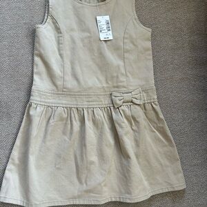 The Children's Place Beige Kids Dress with Bow uniform